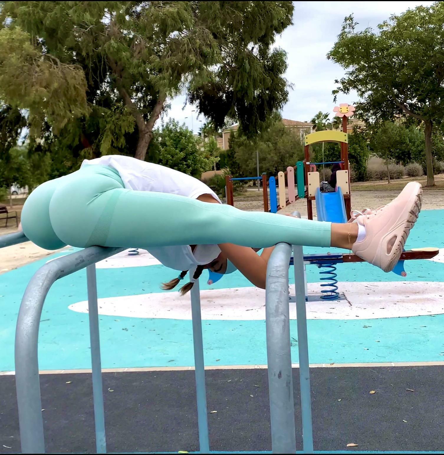 Stretching on the uneven bars