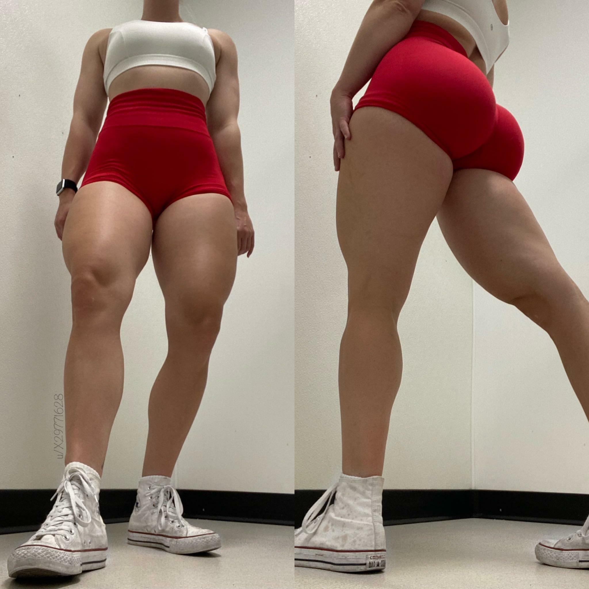 Wearing my red shorts so hopefully you notice me at the gym 22F