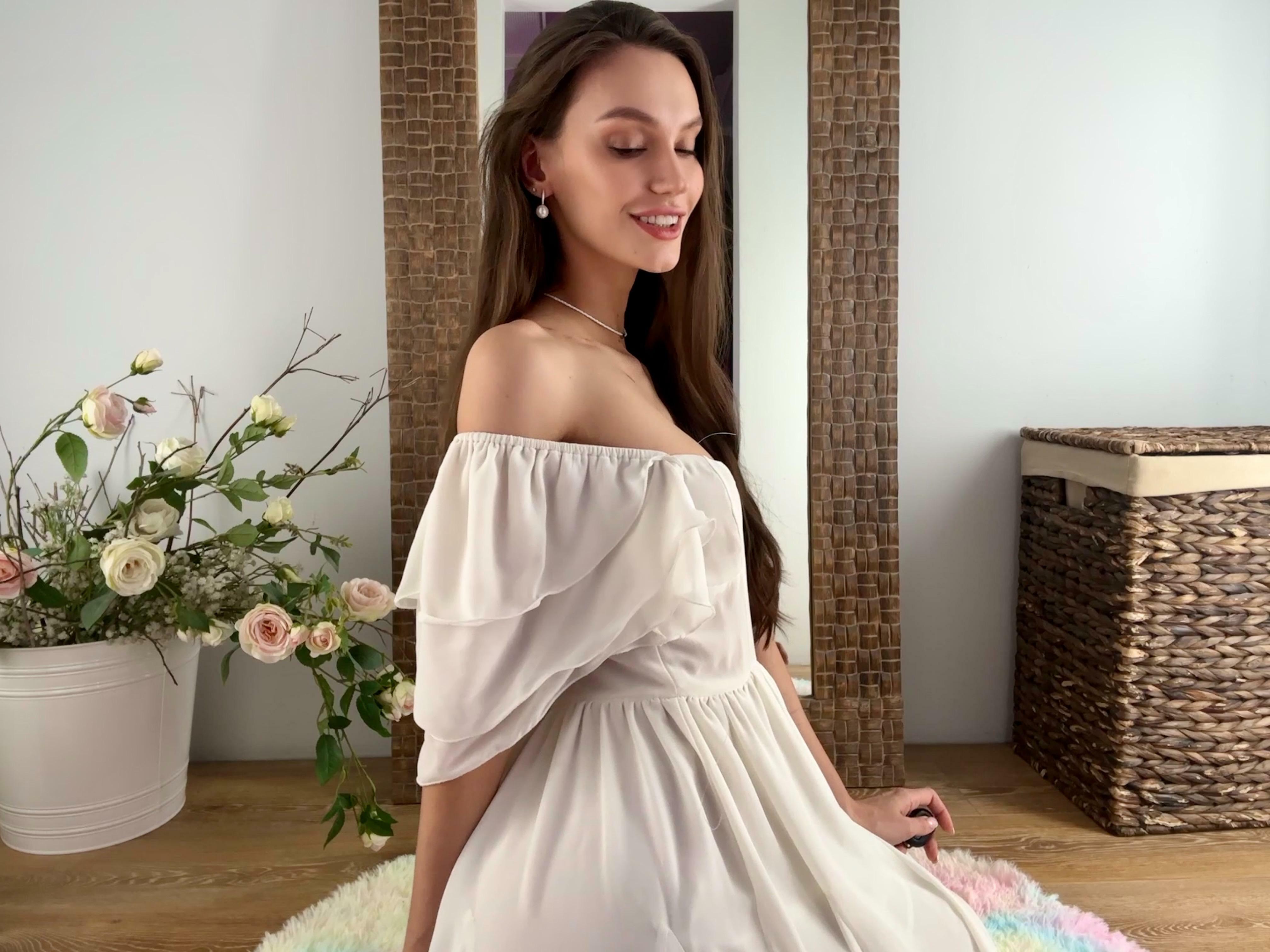 The girls in the dress look cute, but they're all dreaming of a big strong man.