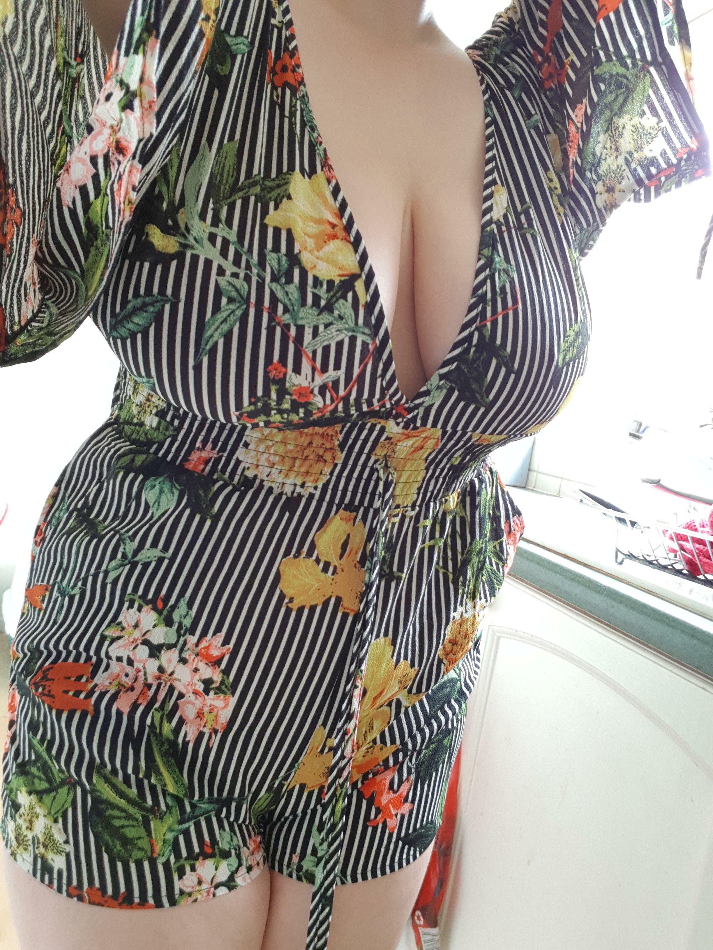 Got a new outfit for my bfs birthday. Modest boob?