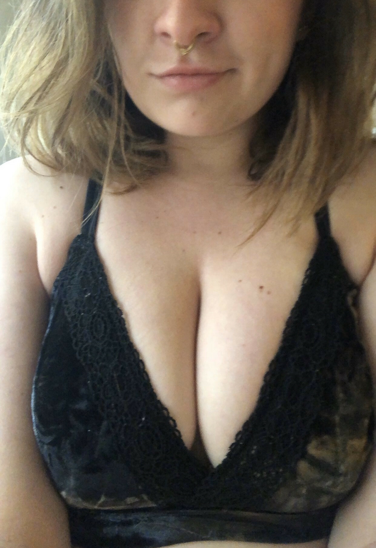 my girlfriend and her one cute dimple ^) Cleavage
