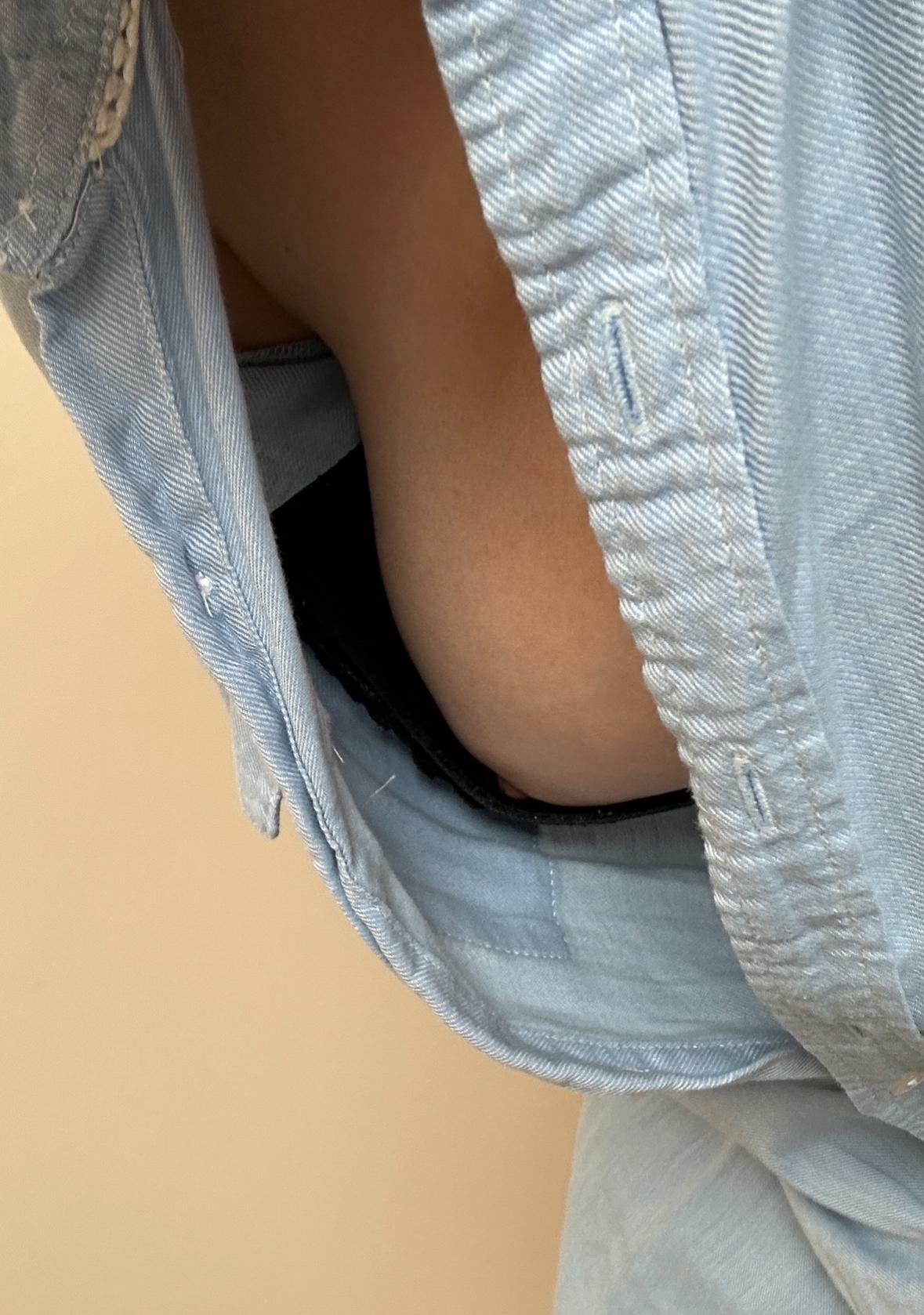 This blouse always comes unbuttoned at work, do you think it bothers my colleagues?