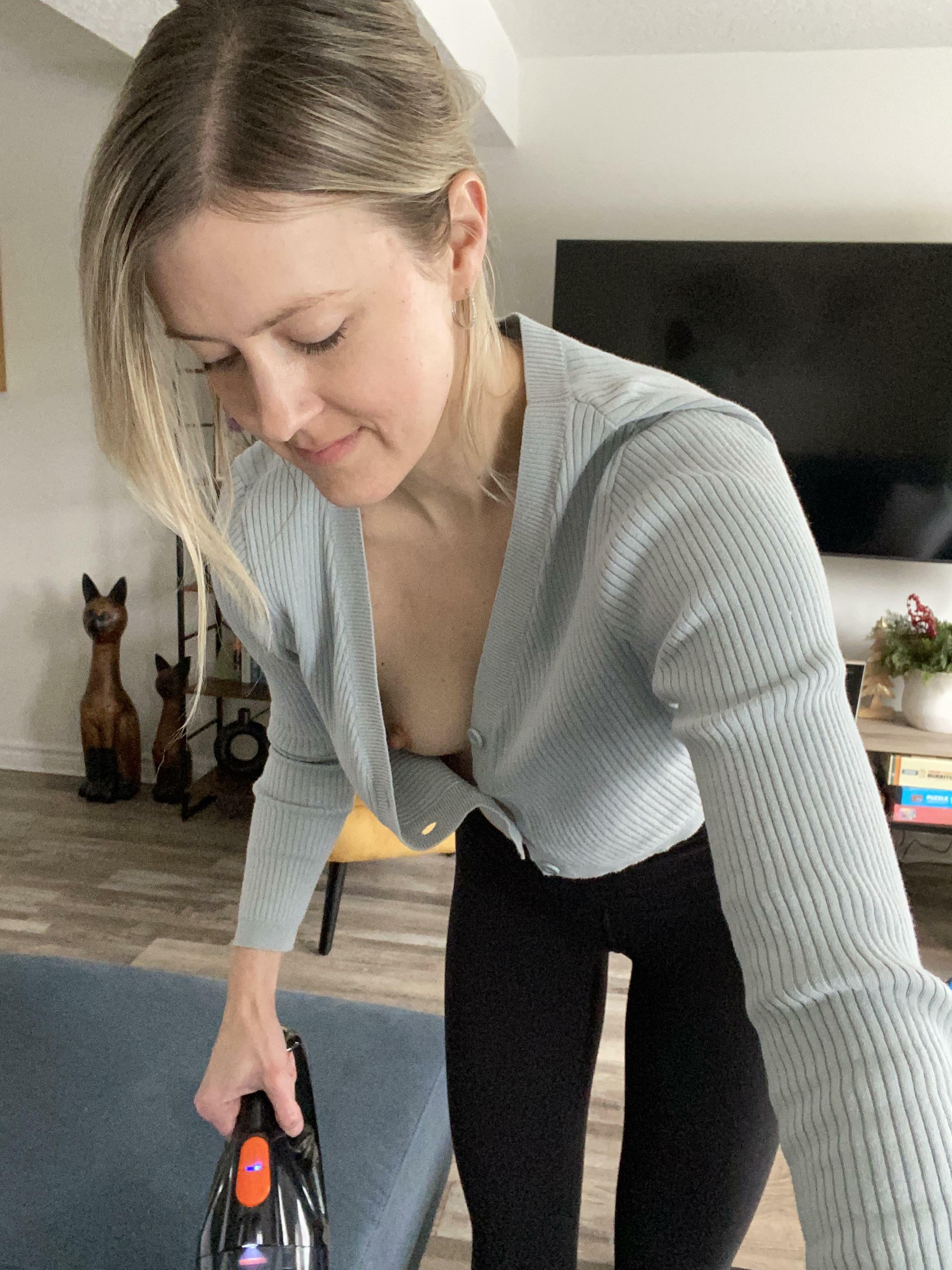 You arrive at your friend’s house for a get together but his wife is just doing some last minute cleaning before the other guests arrive
