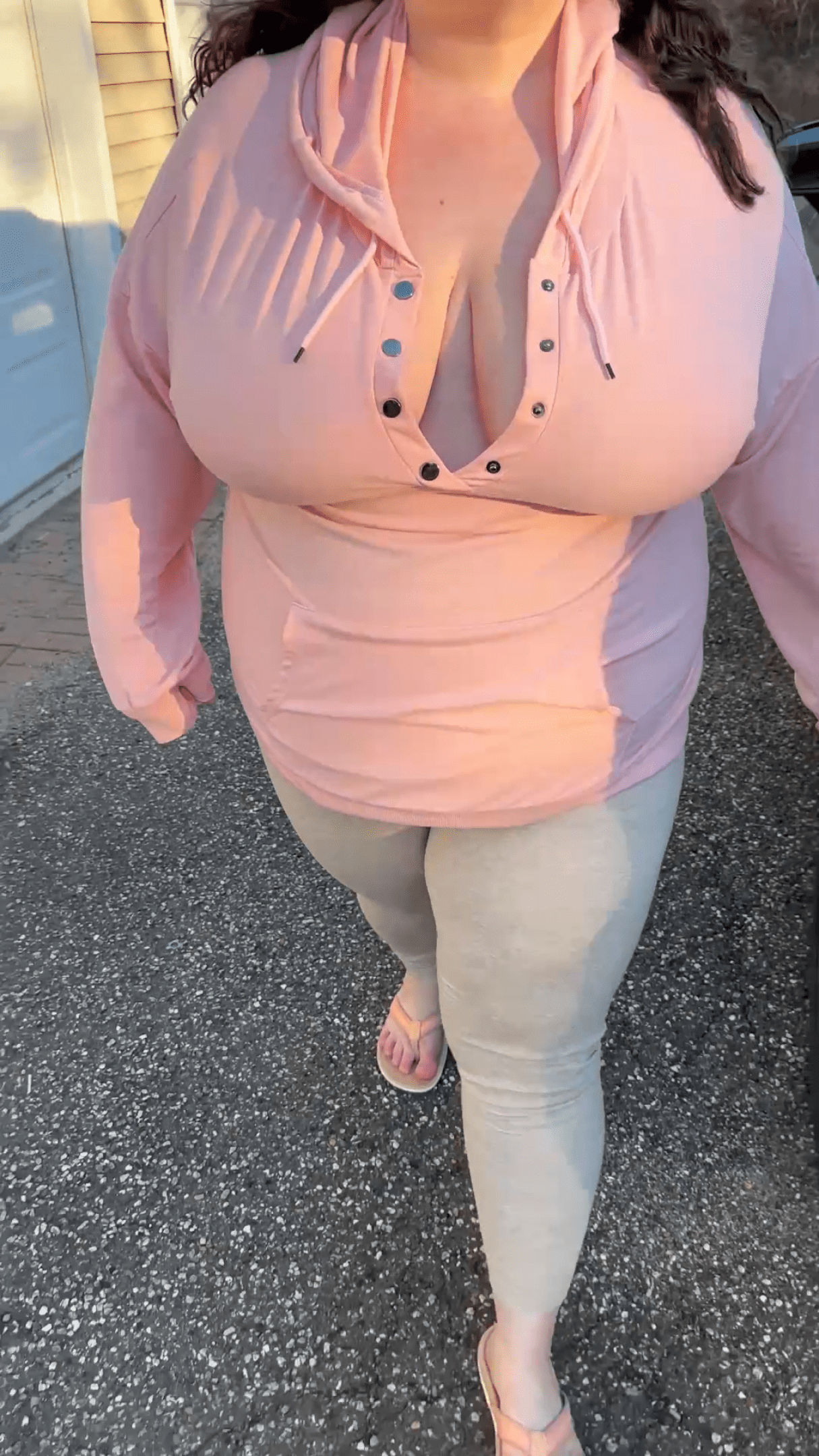 The neighbors are familiar with my cleavage at this point.