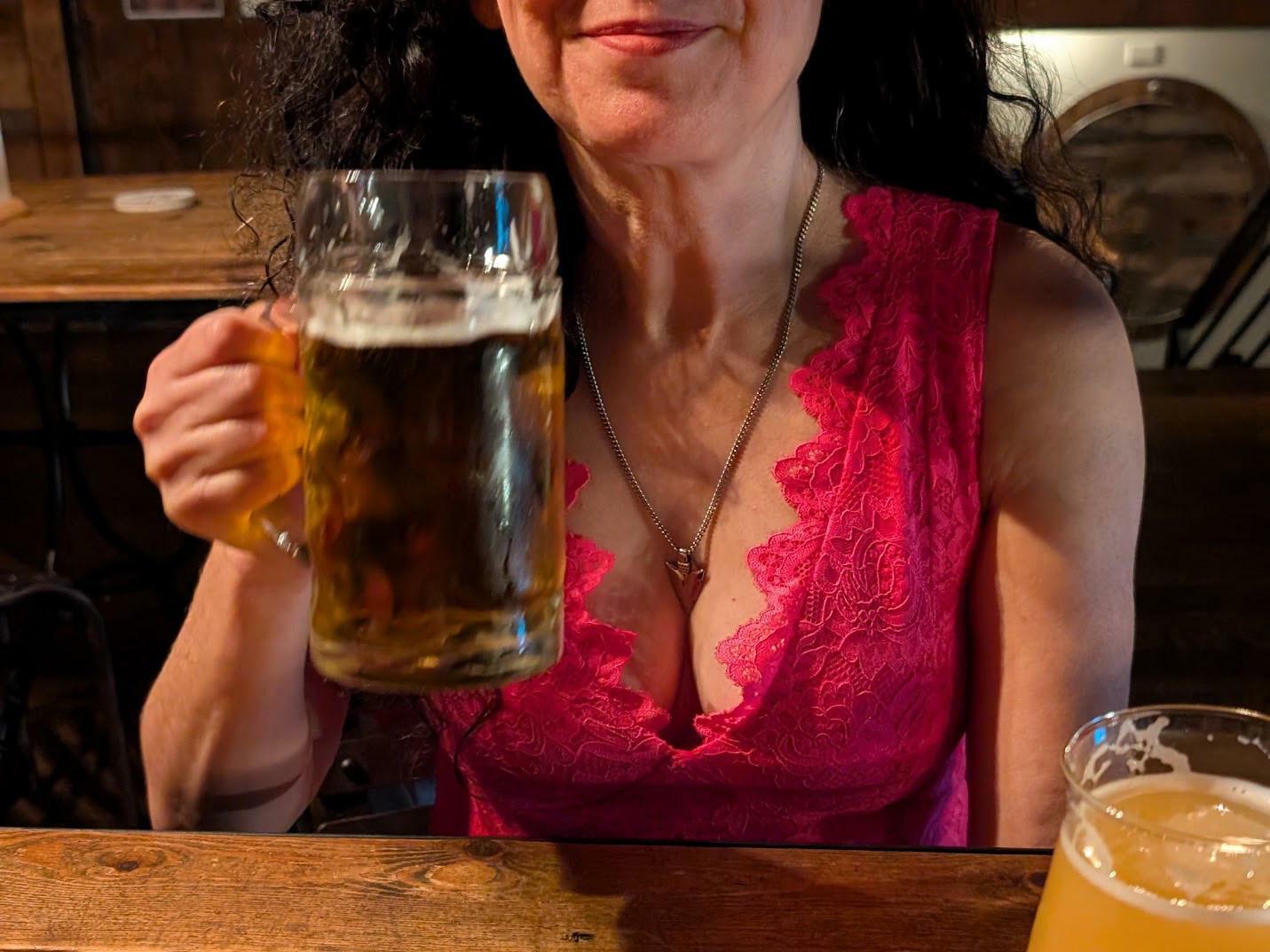 Serving up jugs ... of beer