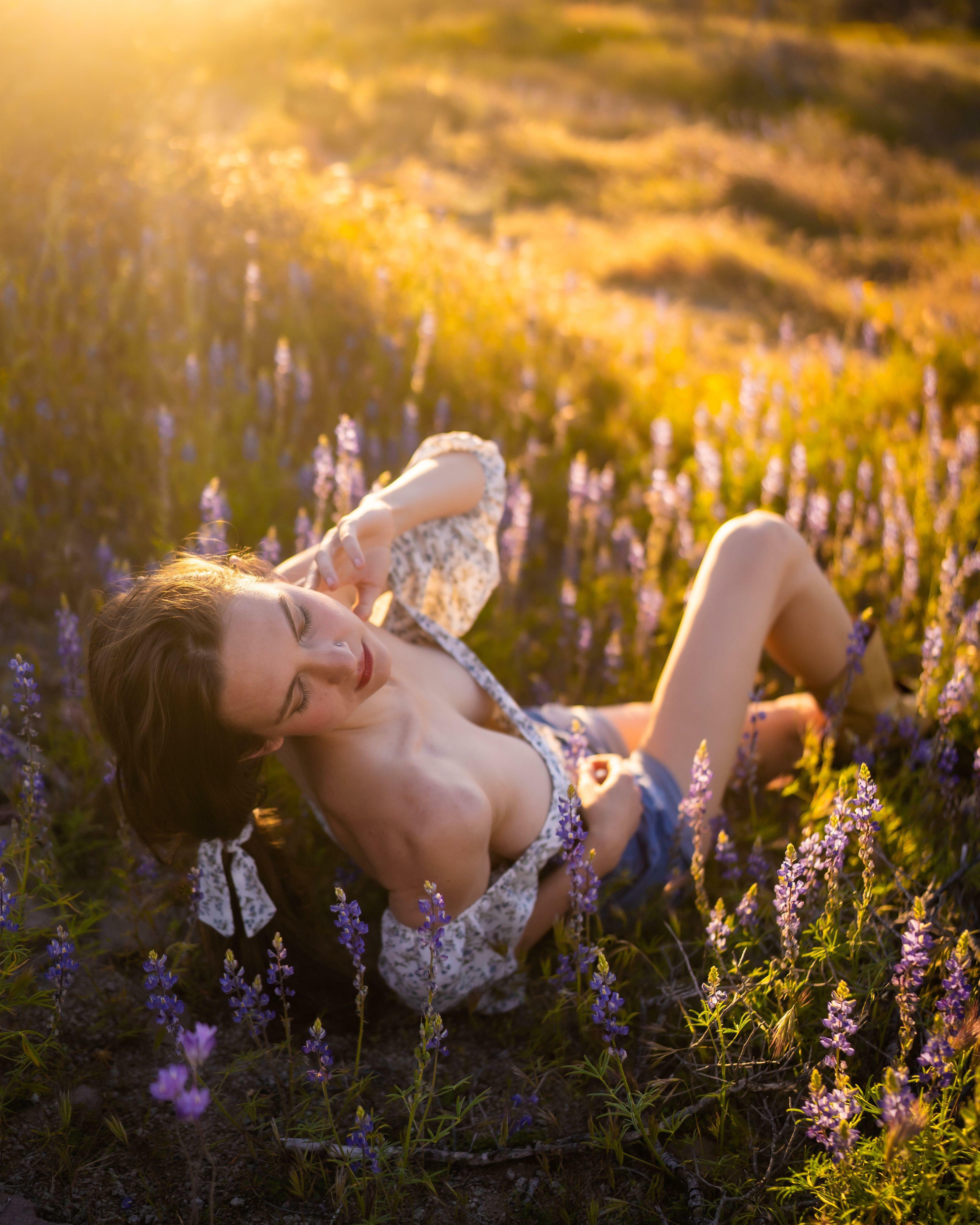 Lounging on the springtime hill gives you quite a view