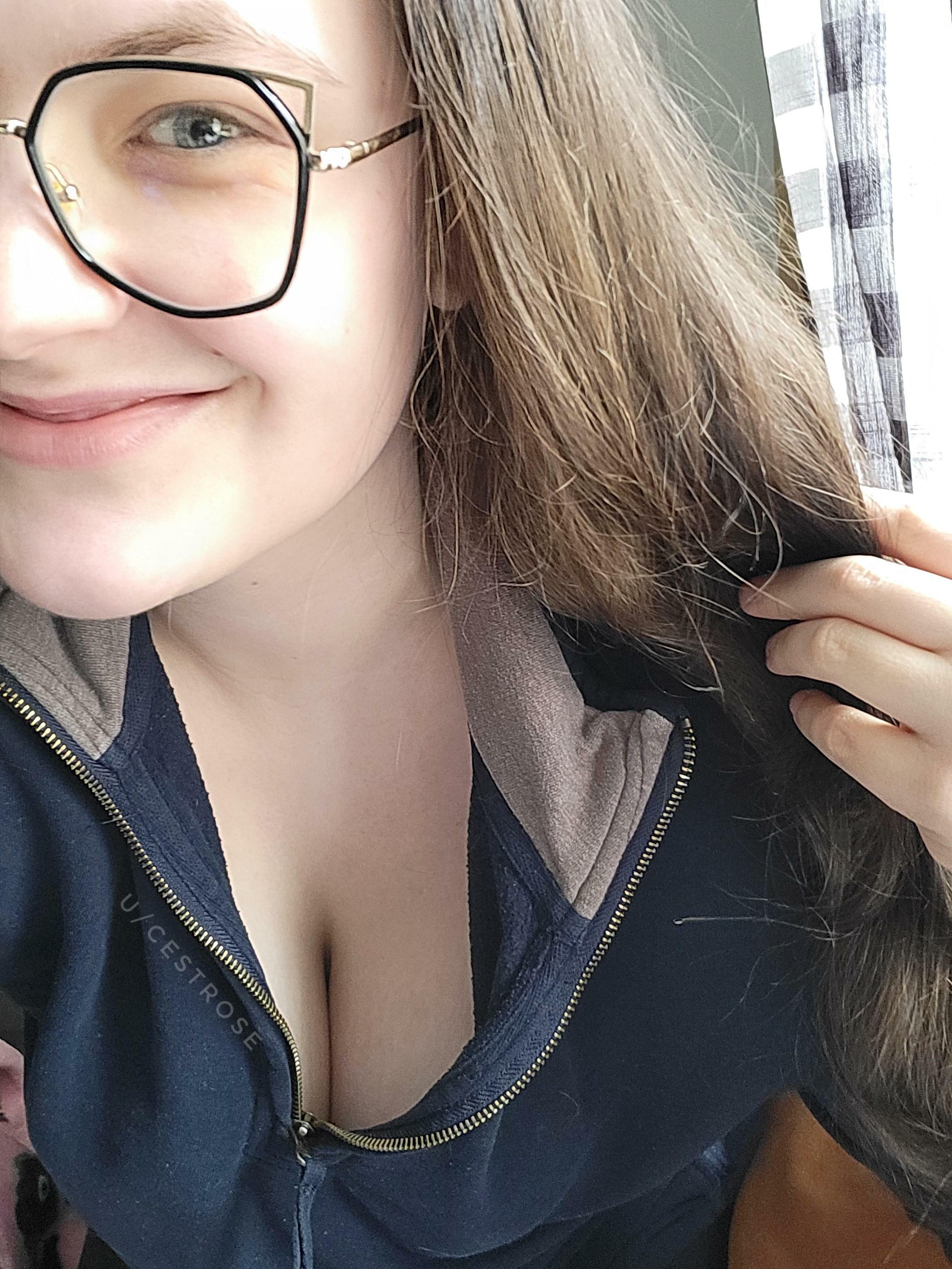 Can still sneak a peak even with a sweater