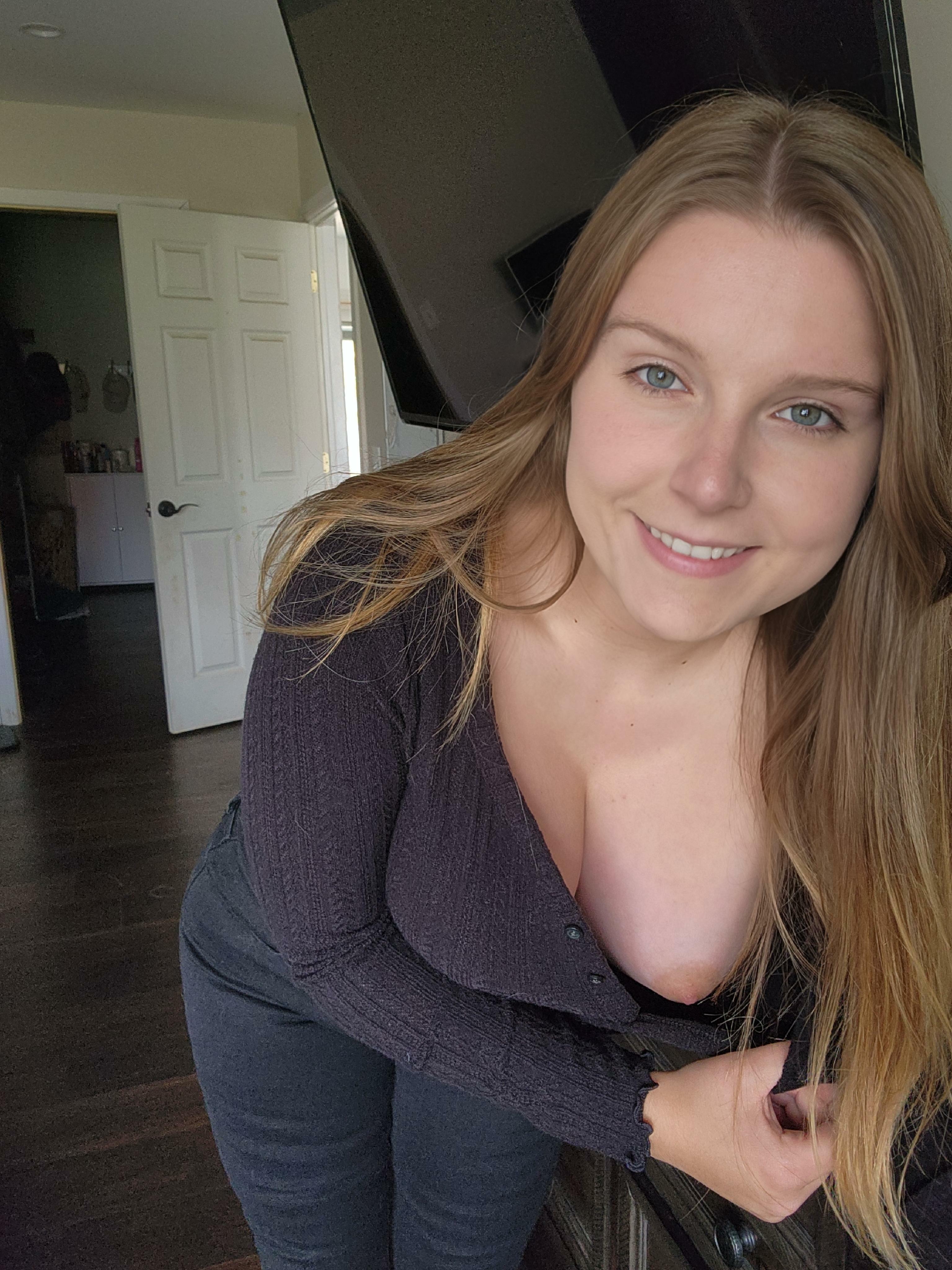 I get so happy when you look down my blouse