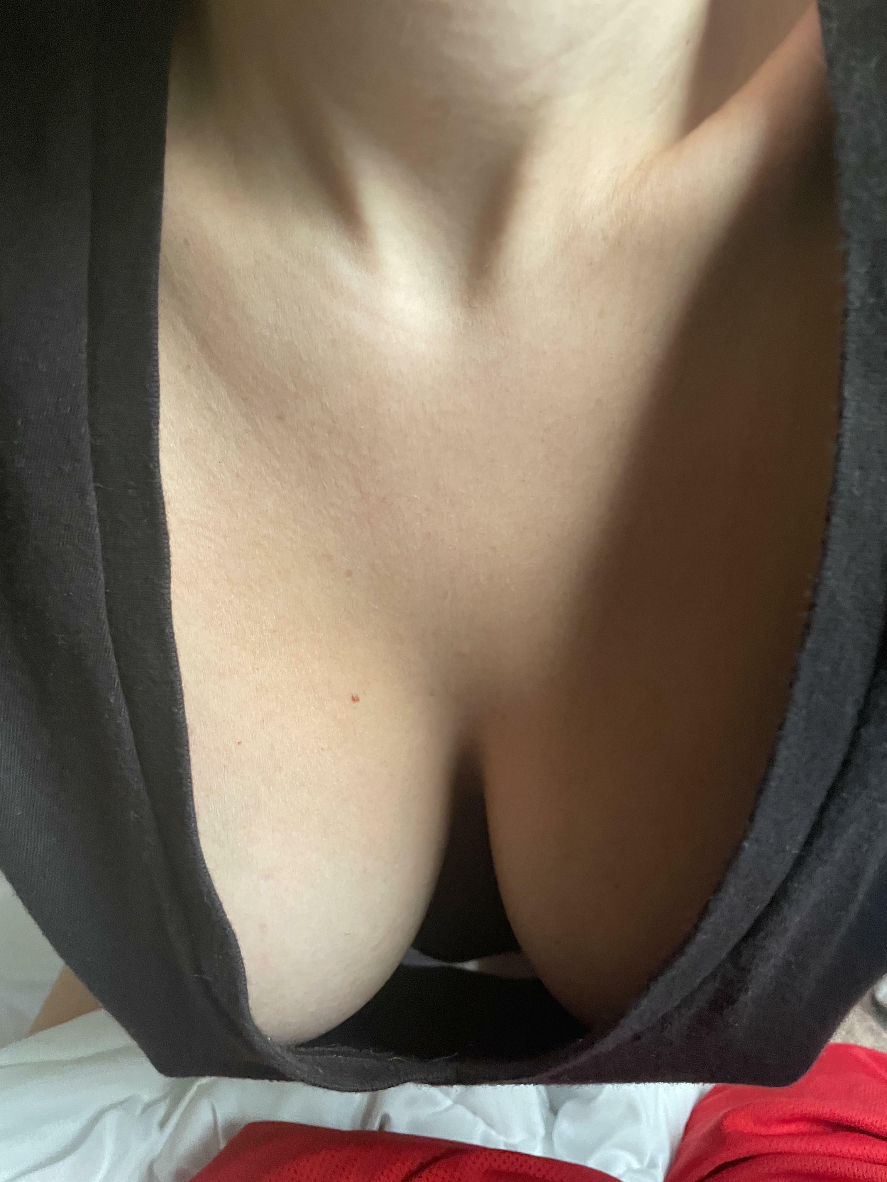 My husband loves showing me off. Tell me what you think of my tits.