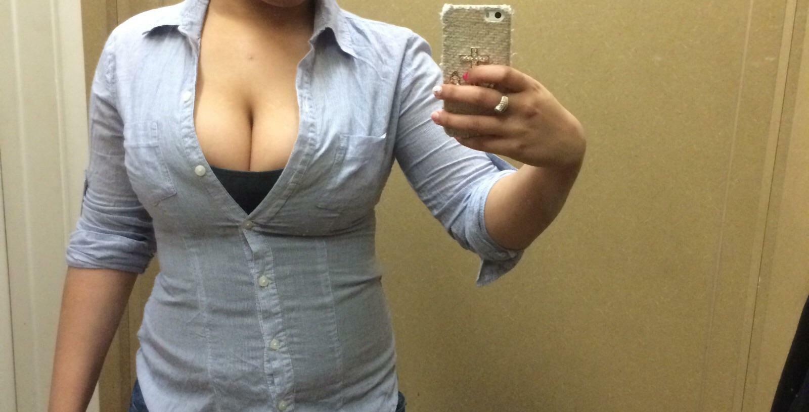 Wife said the shirt didnt fit in the dressing room.