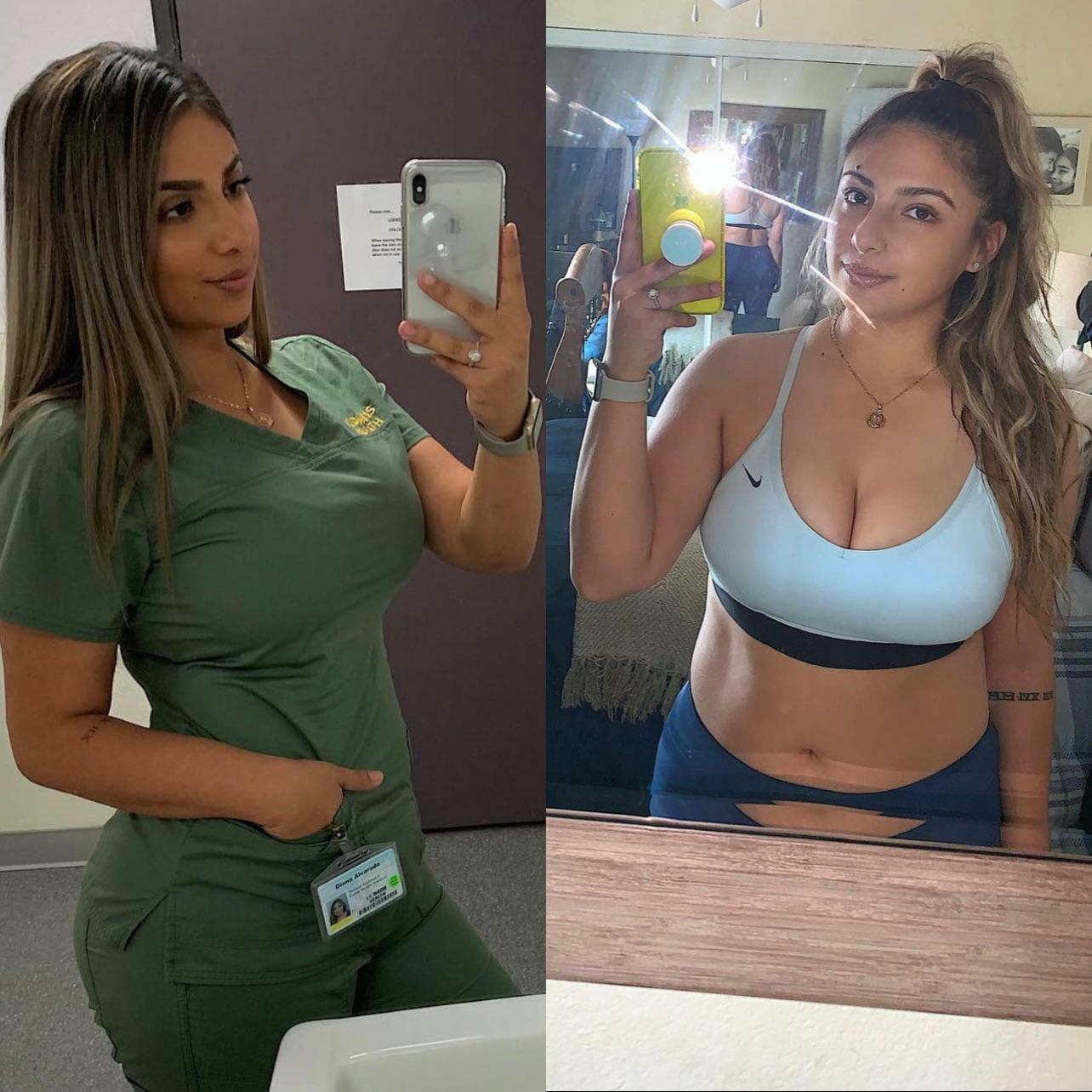 Busty latina nurse