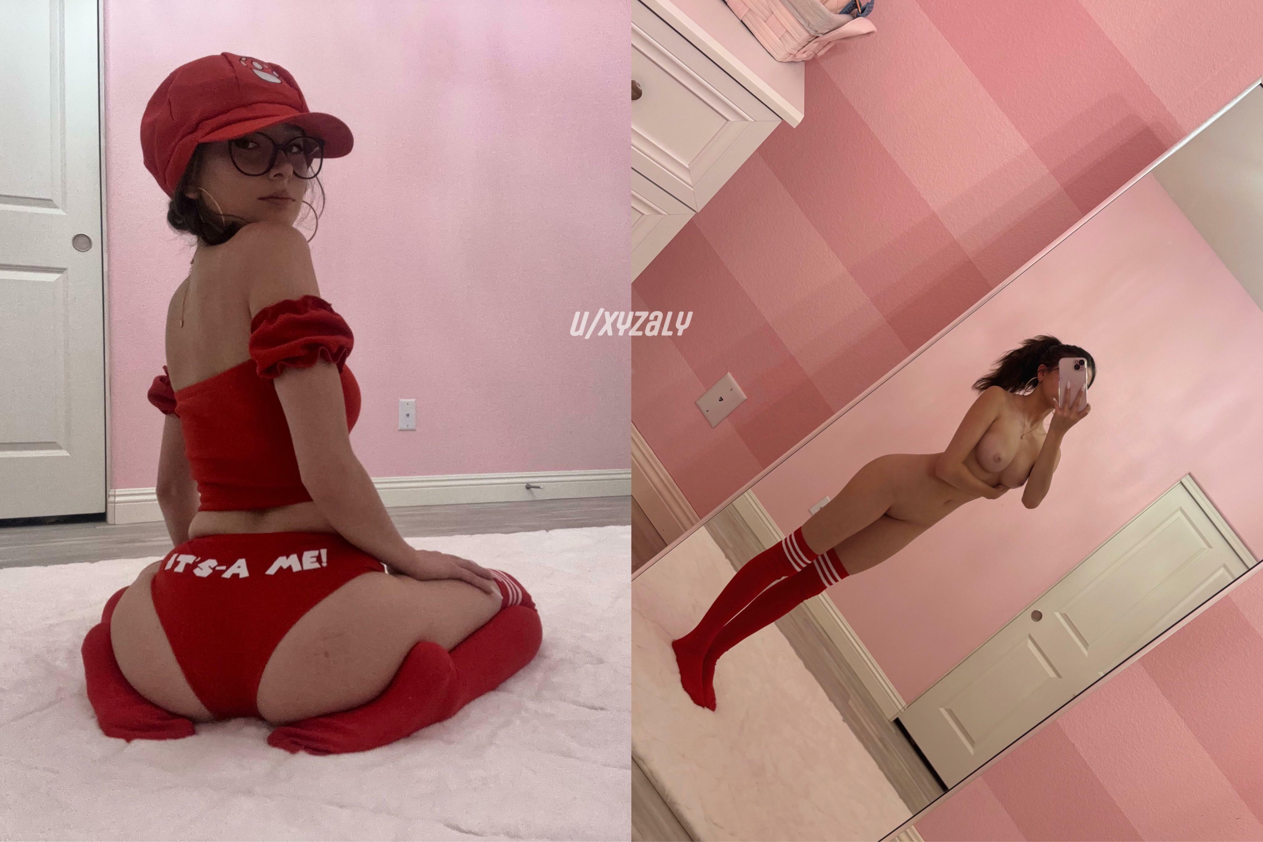 Clothes on vs off ? cosplayed as Mario today ? yahoo!! ?⭐️ now let’s beat Bowser together ??