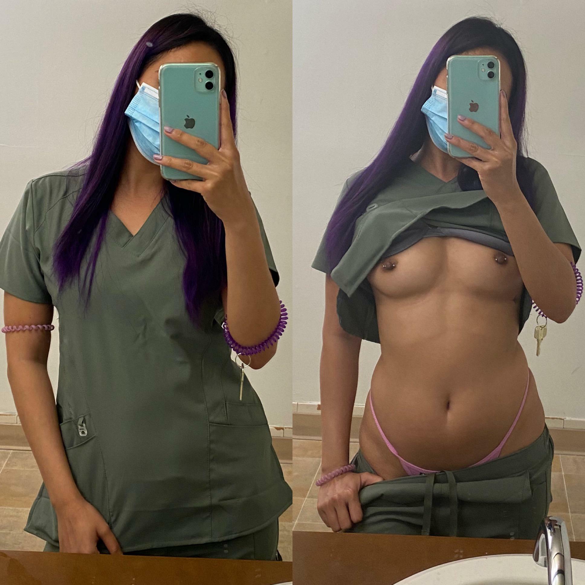 Just another day at work ? do you like girls in scrubs??