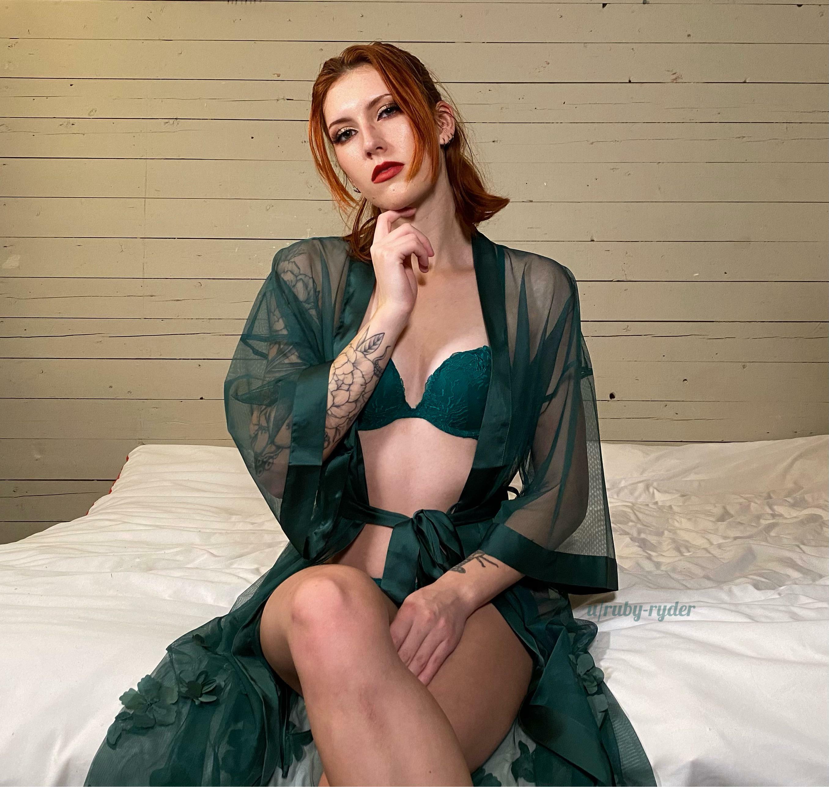 Name a better pairing than green lingerie and red hair