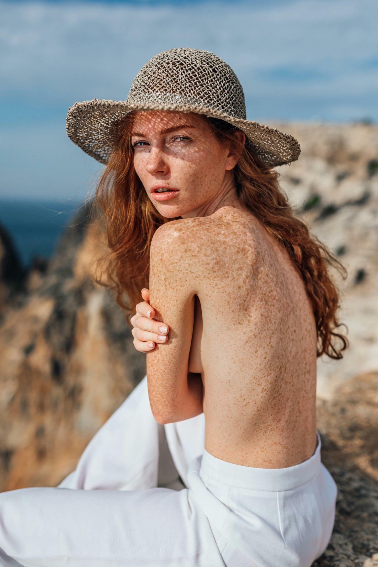 Ginger girl with freckles