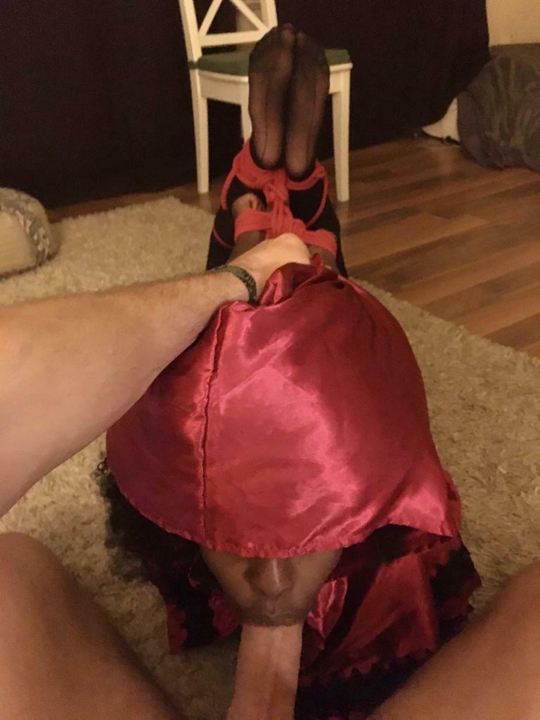 I love being hogtied and having my mouth filled with dick ?