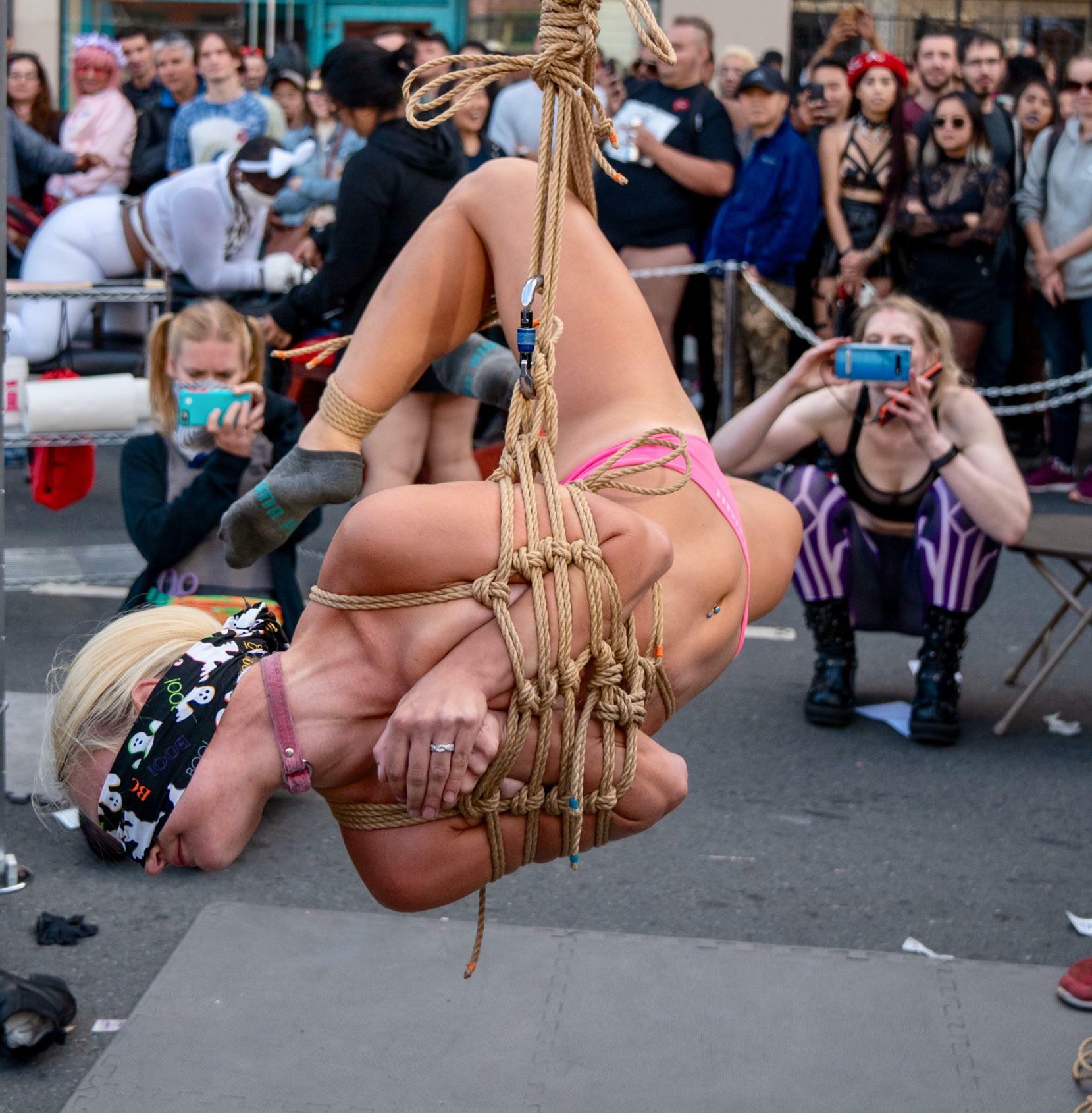 Public bondage performance at Folsom