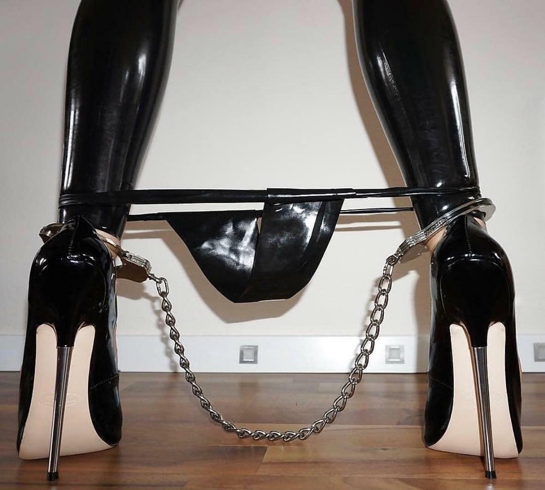 Latex,Heels and Cuffs...a perfect combo