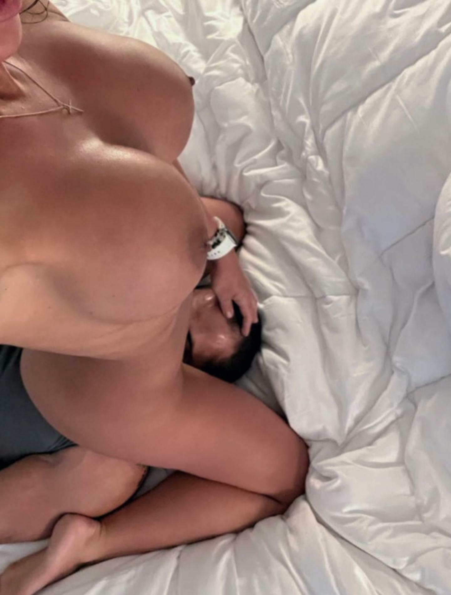 The second I get home from my dates I sit on hubby's face and make him clean my used pussy good ? in Cuckold