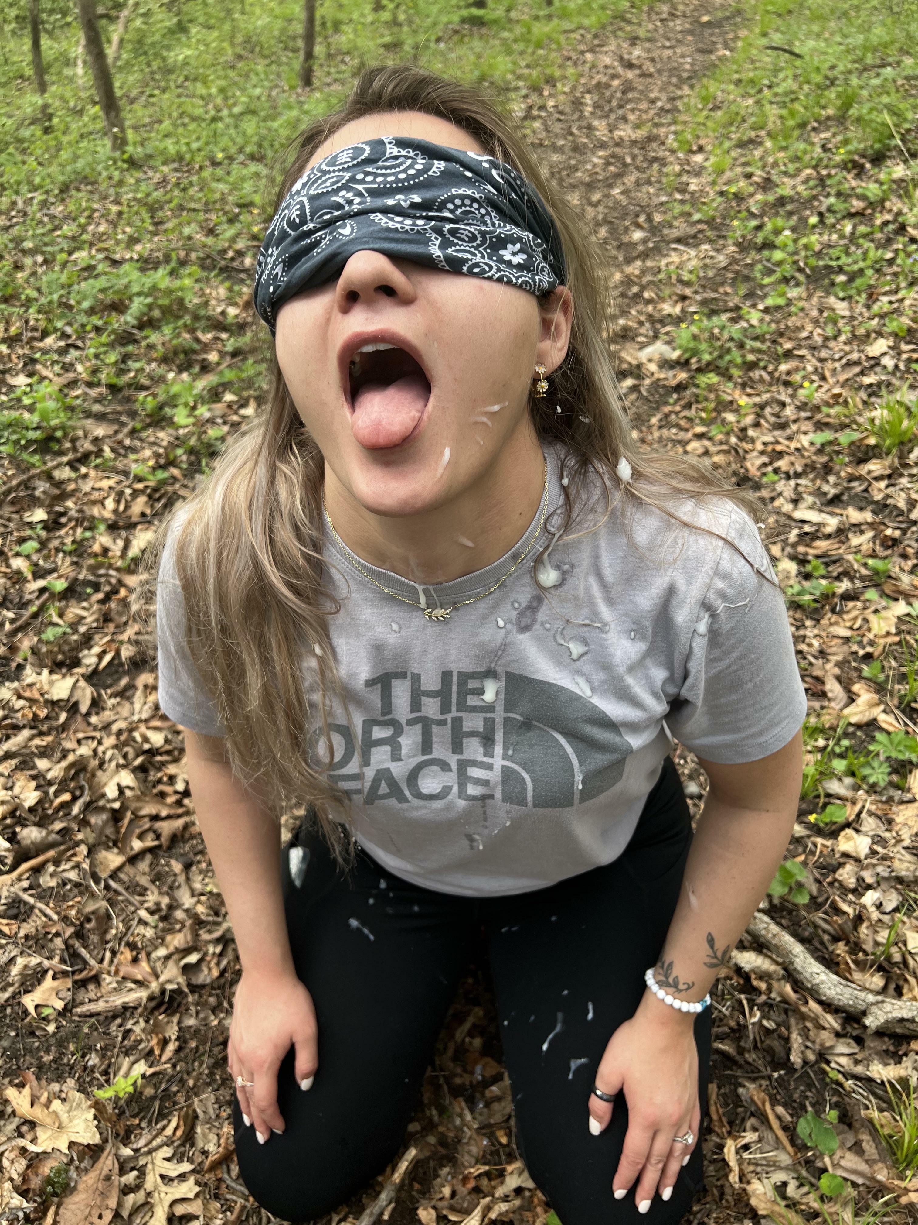 Love getting used by new men on the trail. I should of just let him cum in me, I wasn’t expecting there to be soo much cum.The husband will get to do the laundry when I get back ;)