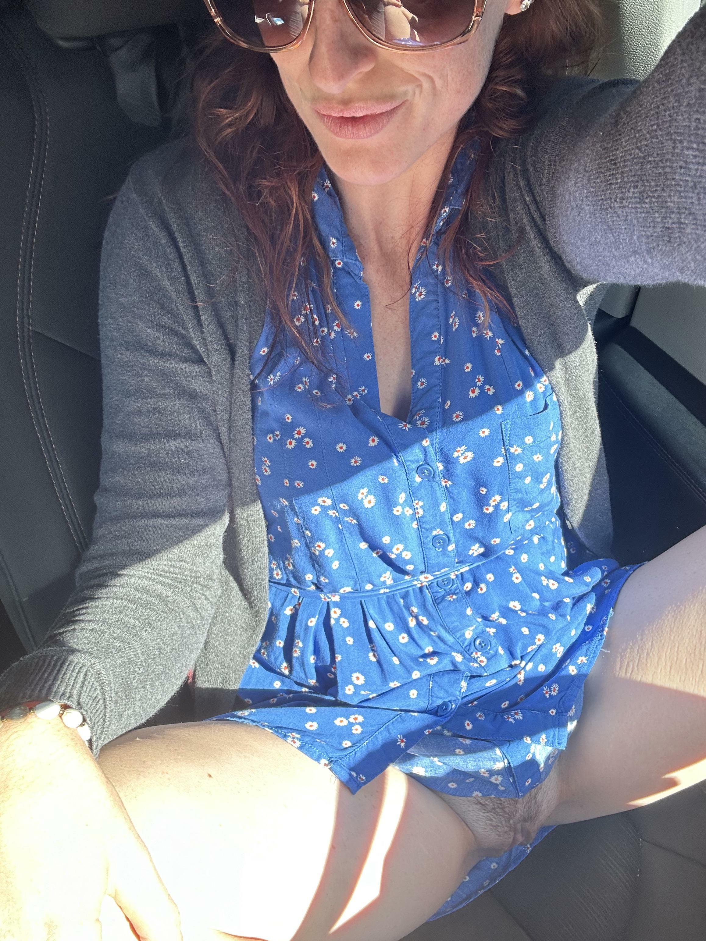 Just a quick selfie to show you I have no panties on before work ….