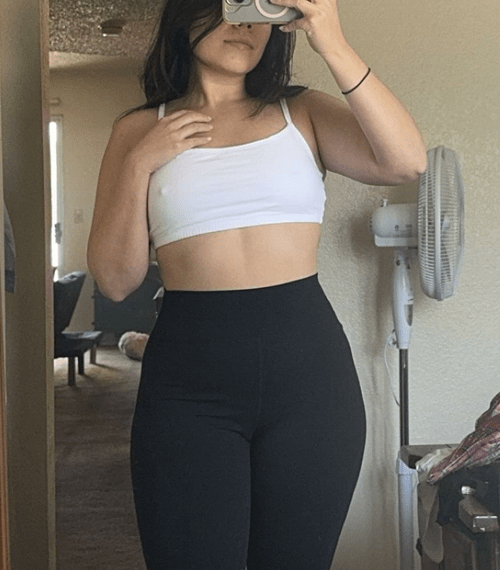 I love how my hips and thighs look in yoga pants