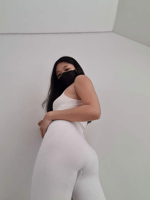 Enjoy my cute small asian butt in white