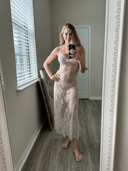 Milf in lace nightgown