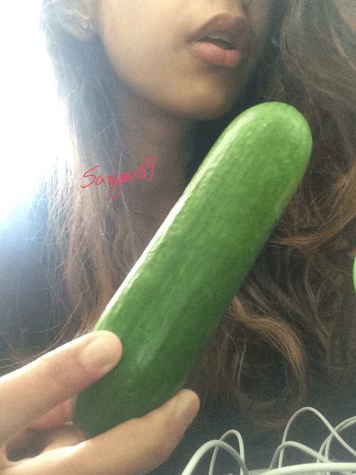 Sometimes cucumber feels better than fingers ???[f22]