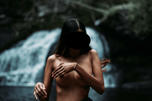 Taking it off at the waterfall [M/F]