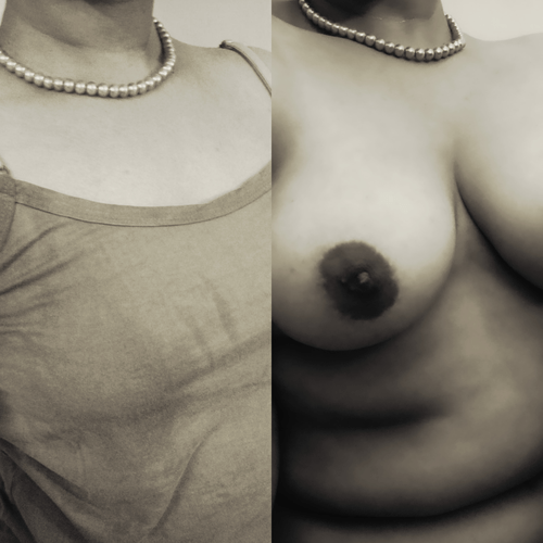 y'all know how I love making your Mondays better ðŸ’‹ here's an ON/OFF from a bored horny girl in lockdown ðŸ™ƒ am I rocking this pearl necklace or not âœ¨ðŸ‘…