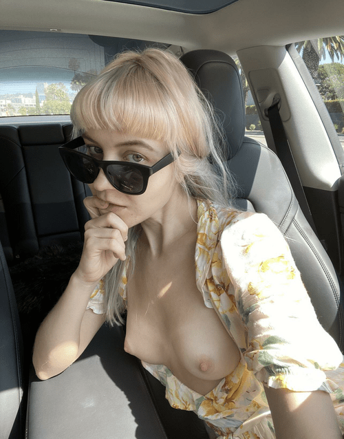 Hoping you’d fondle my small tits in my Tesla ?