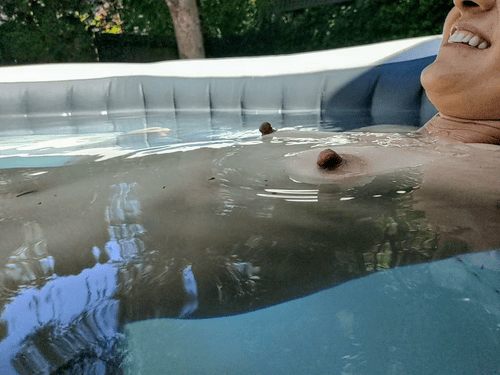 Just poking out of the water
