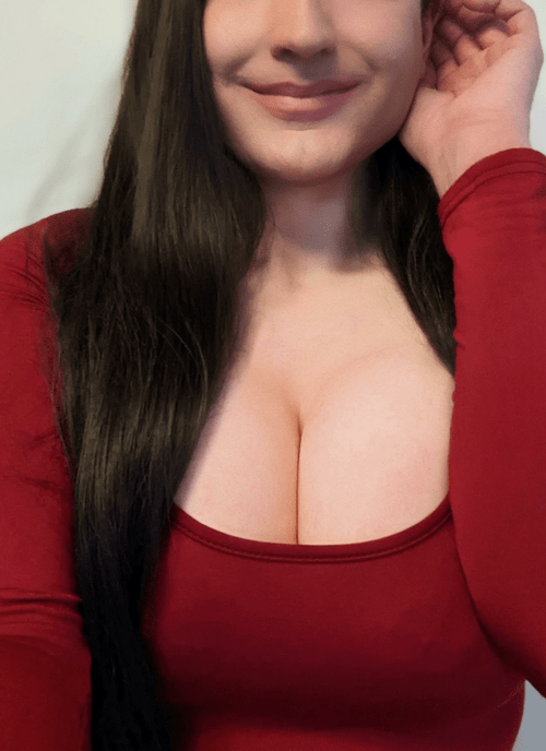 Fuck my deep cleavage?