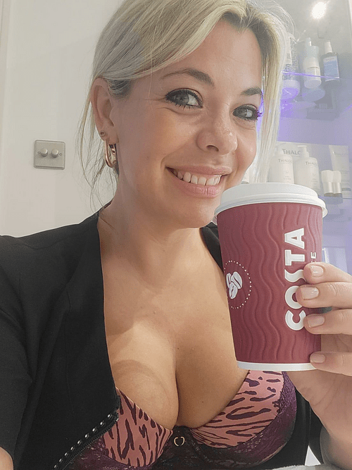 Coffee with cleavage