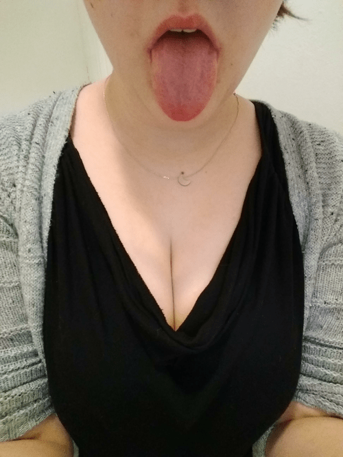 Haven't Posted Here in a Bit so Enjoy Some Work Cleavage and My Tongue ðŸ˜œ