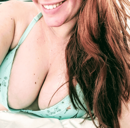 Cleavage and a smile :)