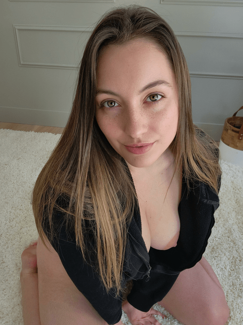 Yeah you can see down my blouse but also hello eye contact