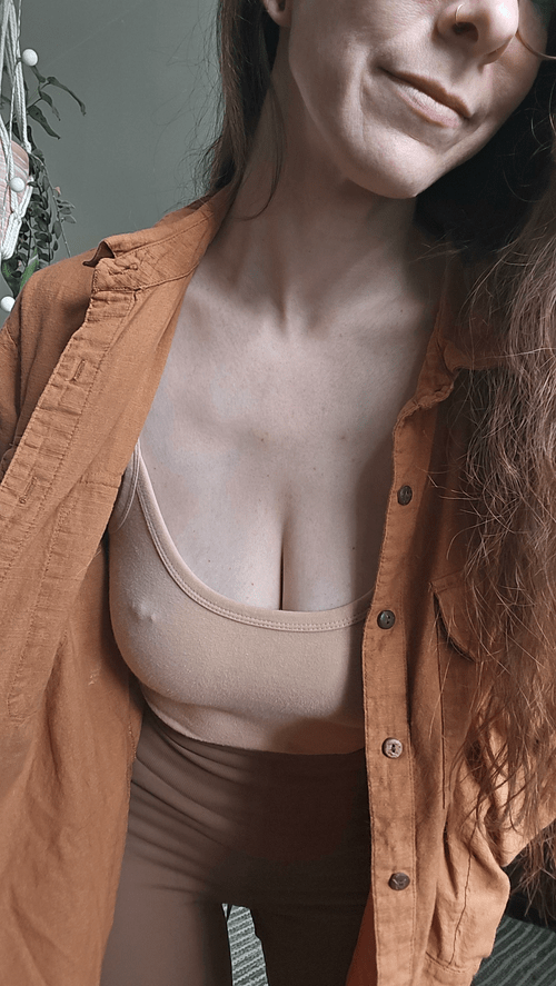 Just a little braless cleavage today