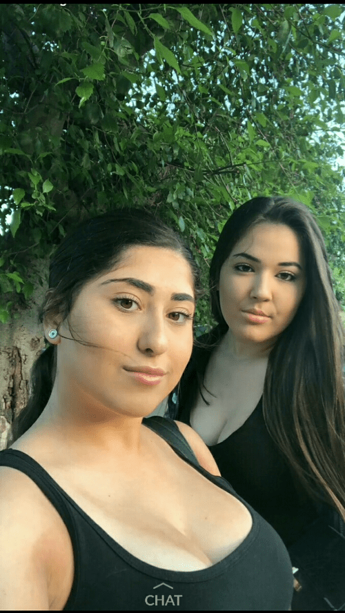 Two girls with deep cleavage