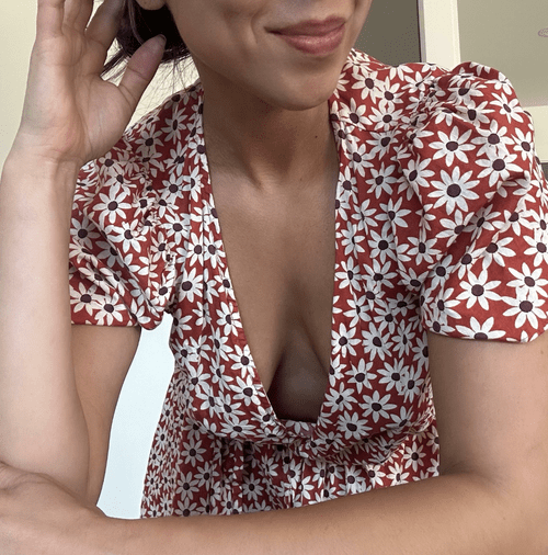 I love not wearing a bra under my dress