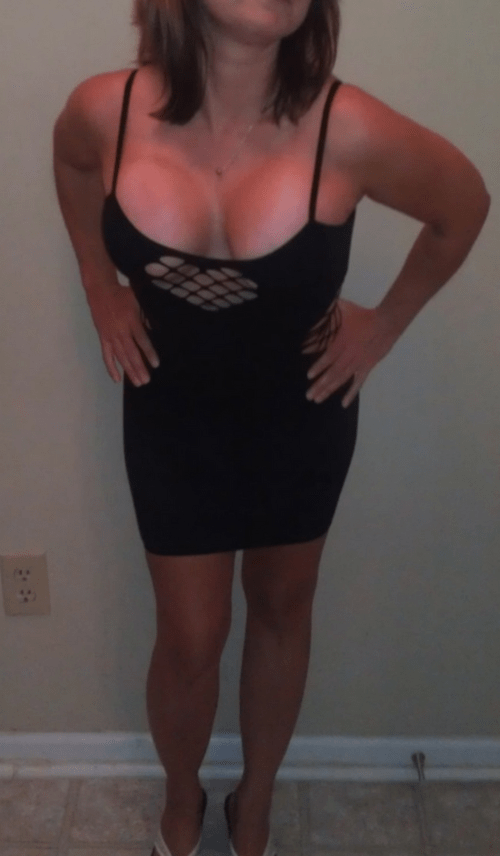 Little black dress cleavage