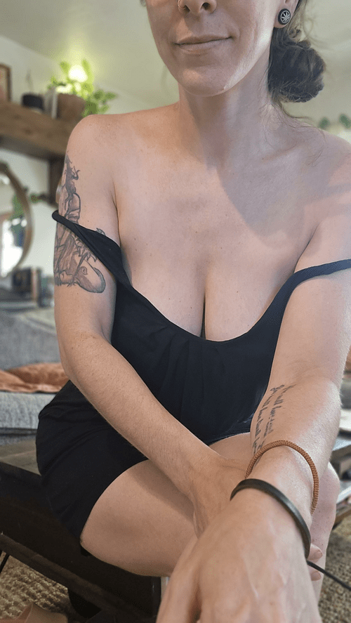 A little braless cleavage this afternoon
