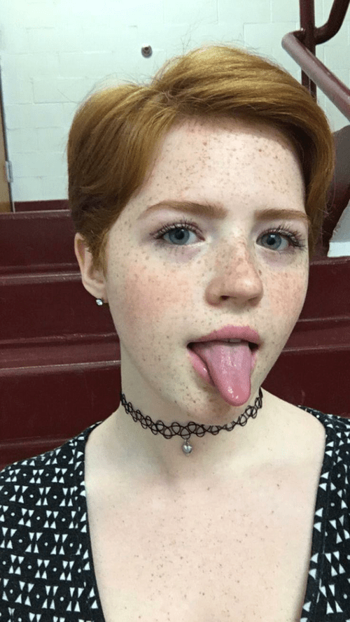 Ginger, freckles and tongue...