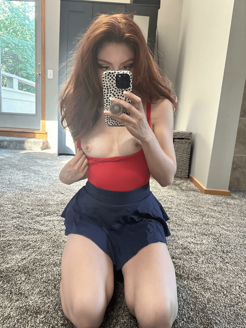 Red top matching my red hair