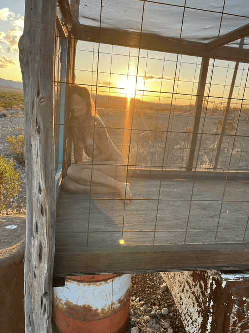 Day 2 sunset- in cage till sunrise