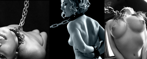 Chained leashed.