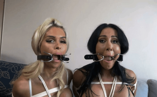 Blonde or Brunette? Which ring gagged mouth would you choose first?