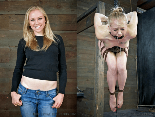 A nice transformation from cute girl next door to bondage whore (Tracey Sweet, Infernal Restraints)