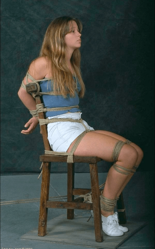 Tight rope bondage and cute outfit